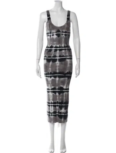 Pre-owned Enza Costa Tie-dye Print Long Dress In Multicolor