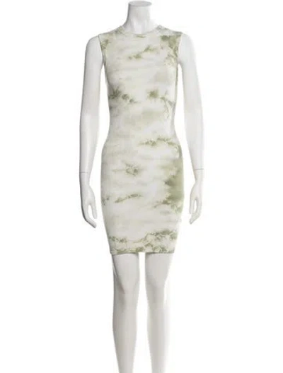 Pre-owned Enza Costa Tie-dye Print Mini Dress In Green