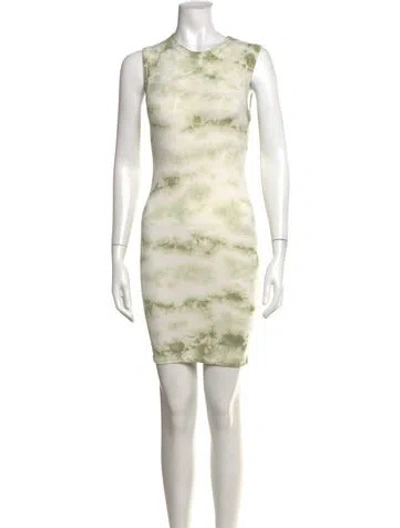 Pre-owned Enza Costa Tie-dye Print Mini Dress In Neutral