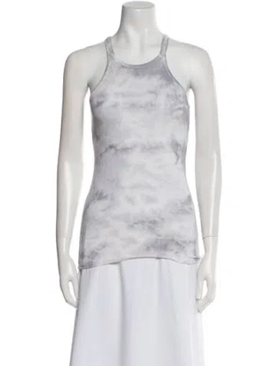 Pre-owned Enza Costa Tie-dye Print Scoop Neck Top In Multi