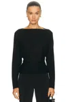 Enza Costa Tissue Cashmere Dolman Sweater In Black