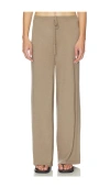 Enza Costa Tissue Cashmere Drawcord Pant In Brown