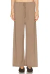 Enza Costa Tissue Cashmere Drawcord Pant In Brown