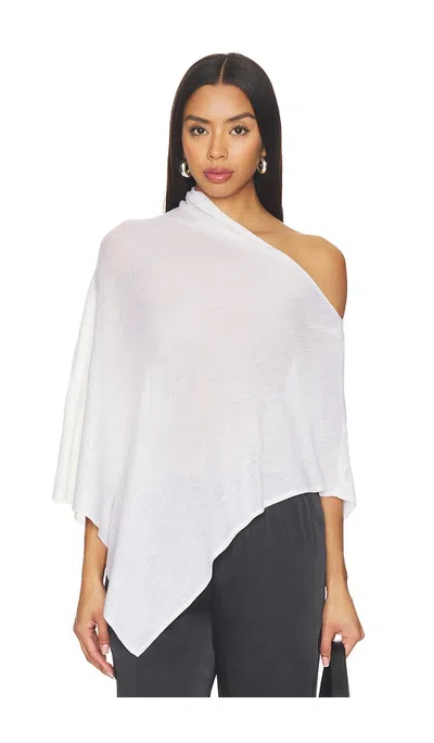 Enza Costa Tissue Cashmere Poncho In Chalk