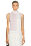 Enza Costa Knit Cashmere Sleeveless Sweater In Chalk In White