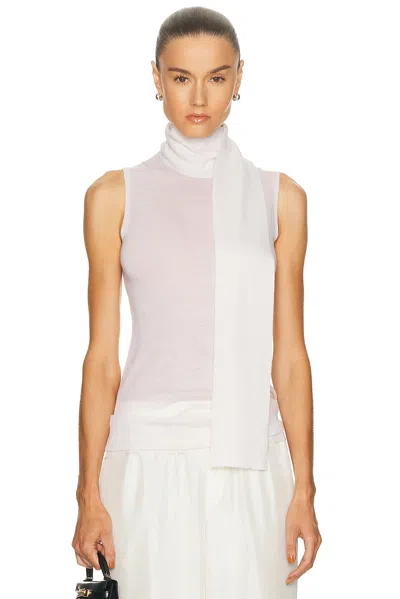 Enza Costa Knit Cashmere Sleeveless Sweater In Chalk In White