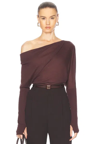 Enza Costa Tissue Cashmere Slouch Sweater In Brown