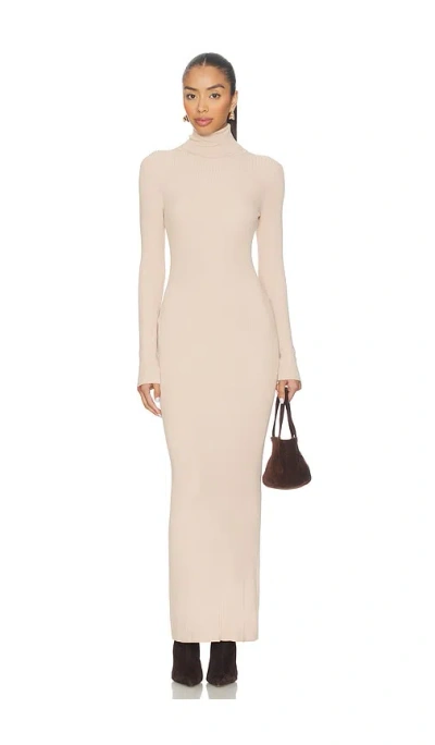 Enza Costa Turtleneck Dress In Neutral