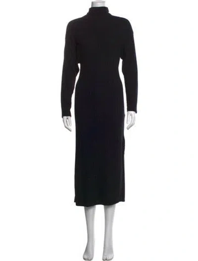 Pre-owned Enza Costa Turtleneck Long Dress In Black