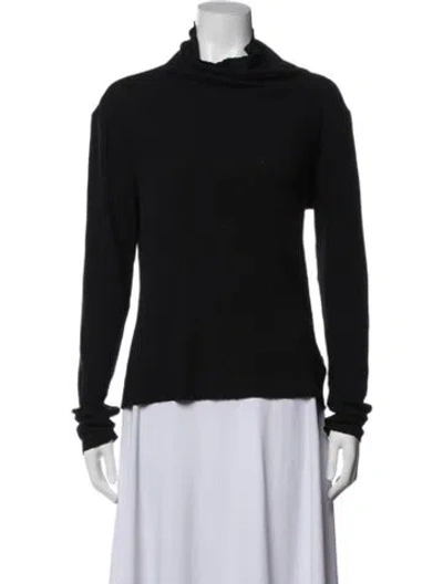 Pre-owned Enza Costa Turtleneck Long Sleeve Top In Black