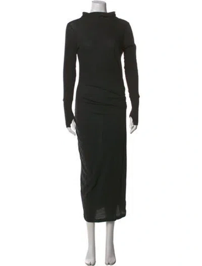 Pre-owned Enza Costa Turtleneck Long Sleeve Top In Grey