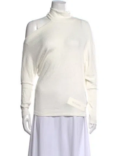 Pre-owned Enza Costa Turtleneck Sweater In White