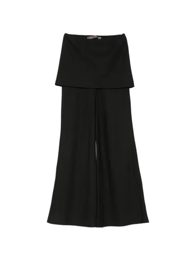 Enza Costa Twill Apron-style Trousers In Black