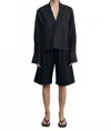 Enza Costa Twill Bermuda Short In Black In Black