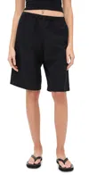 Enza Costa Twill Bermuda Short In Black In Black