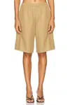 Enza Costa Twill Bermuda Shorts In Fatigue
