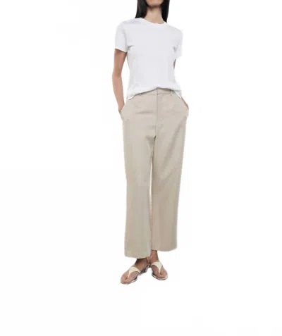 Enza Costa Twill Cropped Chino Pant In Stone