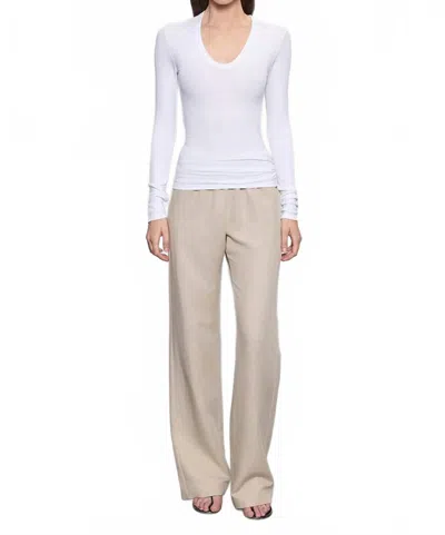 Enza Costa Twill Everywhere Straight Pants In Stone In Neutral
