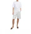 Enza Costa Twill Pleated Short In Off White In White