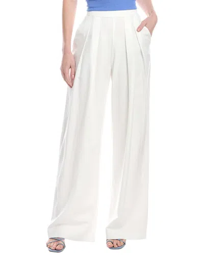 ENZA COSTA TWILL PLEATED WIDE LEG LINEN-BLEND PANT
