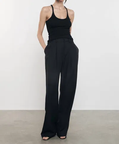 Enza Costa Twill Sartorial Pant In Black