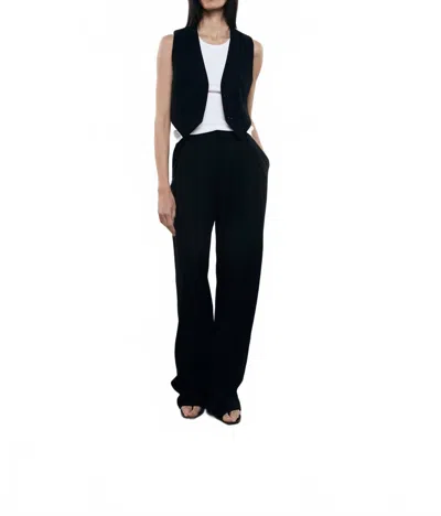 Enza Costa Twill Sartorial Pant In Black