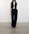 Enza Costa Twill Vest In Black In Black