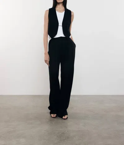 Enza Costa Twill Vest In Black