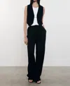 Enza Costa Twill Vest In Black In Black