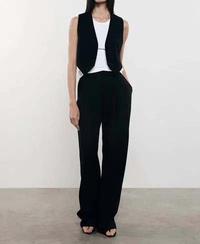 ENZA COSTA TWILL VEST IN BLACK