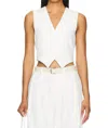 Enza Costa Twill Vest In Off White In White
