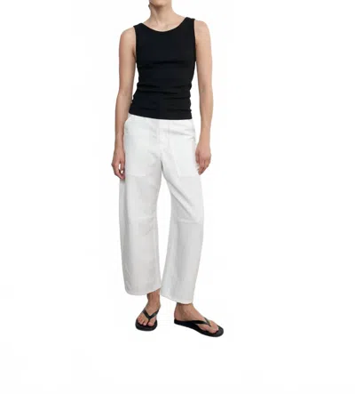 Enza Costa Twill Work Pant In Off White