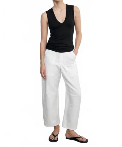 Enza Costa Twill Work Pants In Vanilla In White