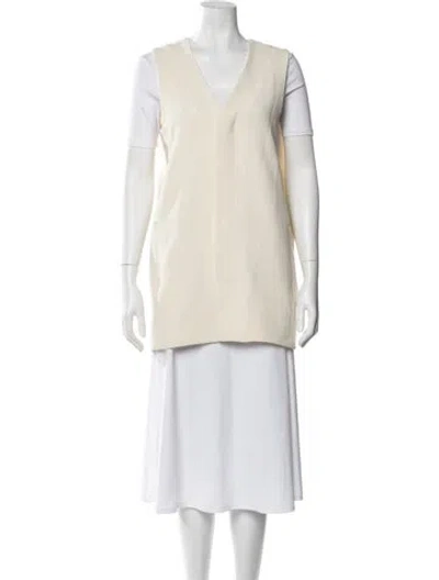Pre-owned Enza Costa Vest In Neutral