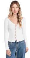Enza Costa Viscose Sweater V Cardigan Off White In Off White