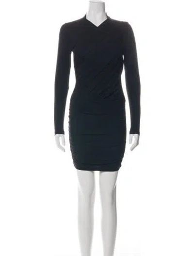 Pre-owned Enza Costa V-neck Mini Dress In Black