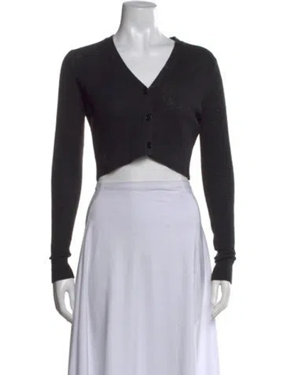 Pre-owned Enza Costa V-neck Sweater In Black