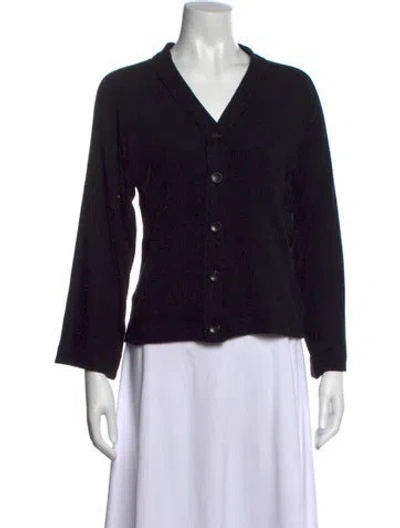 Pre-owned Enza Costa V-neck Sweater In Black