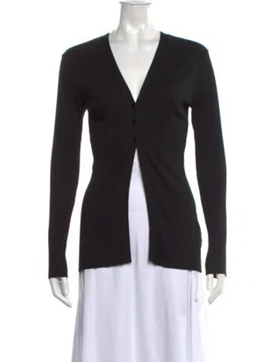 Pre-owned Enza Costa V-neck Sweater In Black