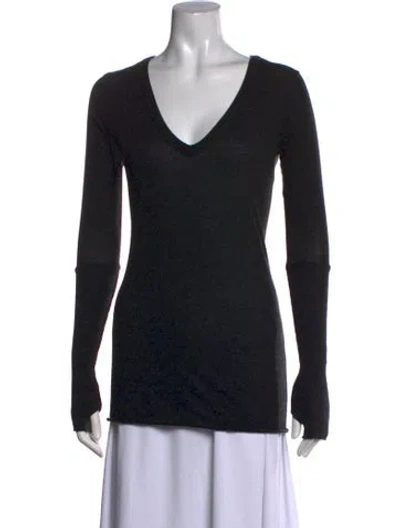 Pre-owned Enza Costa V-neck Sweater In Black