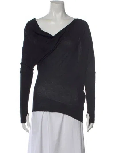 Pre-owned Enza Costa V-neck Sweater In Blue