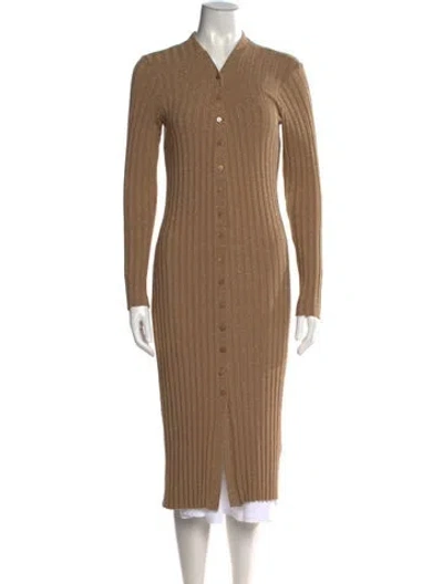 Pre-owned Enza Costa V-neck Sweater In Neutral