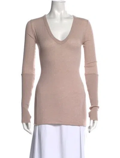 Pre-owned Enza Costa V-neck Sweater In Pink