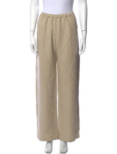 Pre-owned Enza Costa Wide Leg Pants In Neutrals