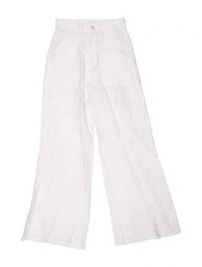 Pre-owned Enza Costa Wide Leg Pants In White