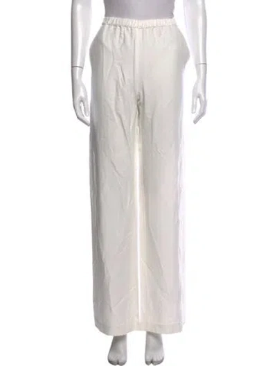 Pre-owned Enza Costa Wide Leg Pants In White