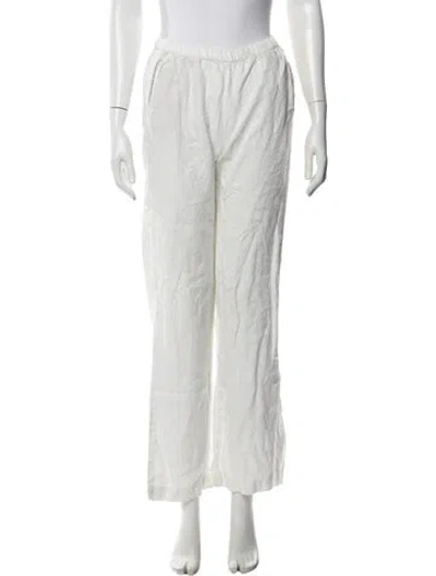 Pre-owned Enza Costa Wide Leg Pants In White