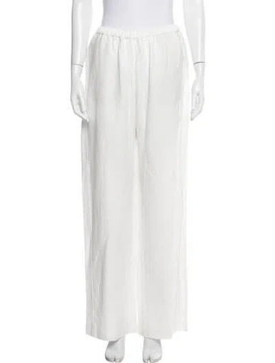Pre-owned Enza Costa Wide Leg Pants In White