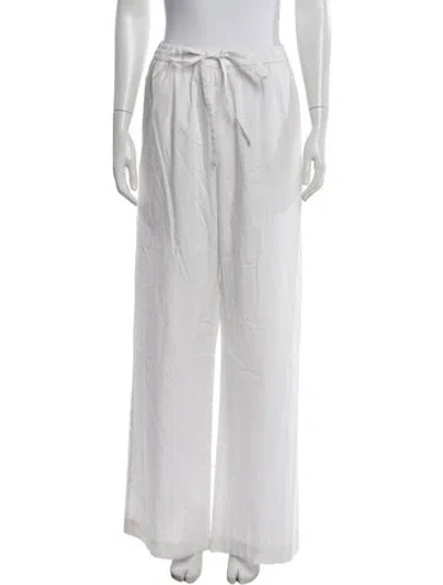 Pre-owned Enza Costa Wide Leg Pants In White