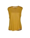 Enza Costa Woman T-shirt Mustard Size Xs Rayon, Silk In Yellow